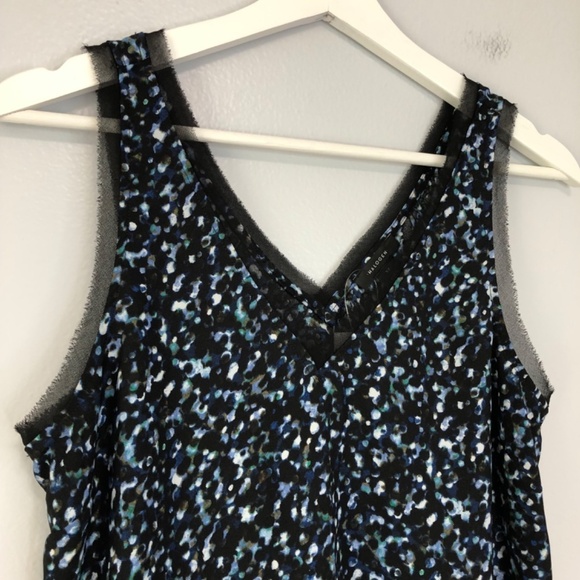 Halogen Black Green Confetti Print Tank Top XS - Picture 4 of 9